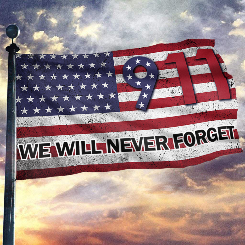 Never Forget Memorial USA Flag