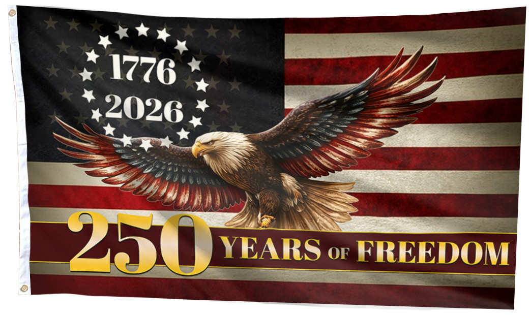 Old Eagle 250 Years Freedom Flag