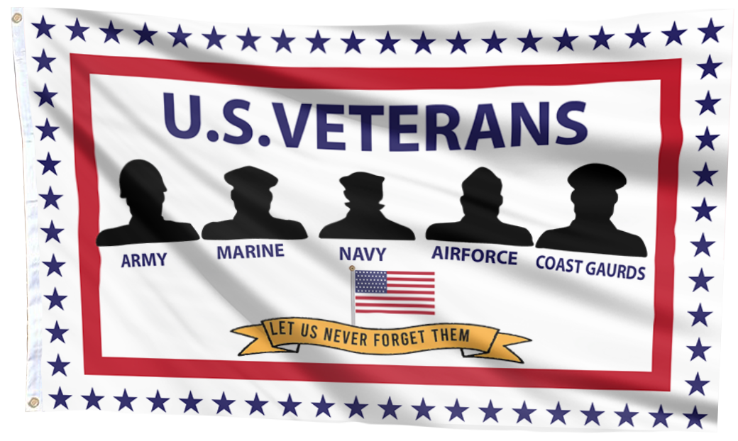 Durable Patriotic Veterans Support Flag