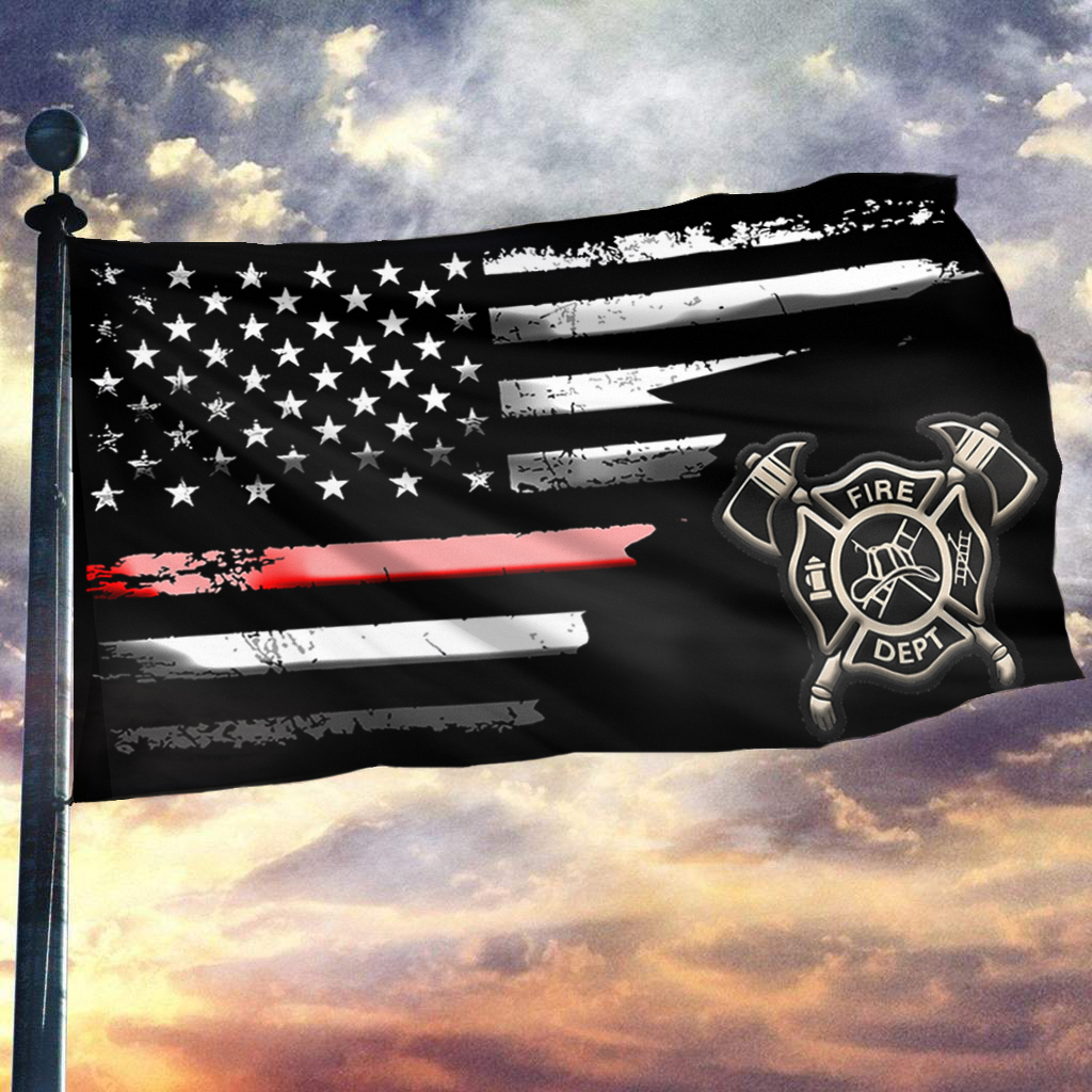 Thin Red Line Firefighter Flag