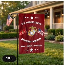 Proud Marine Corps Garden Flag
