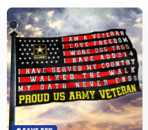 Proud US Army Veteran Flag 3x5