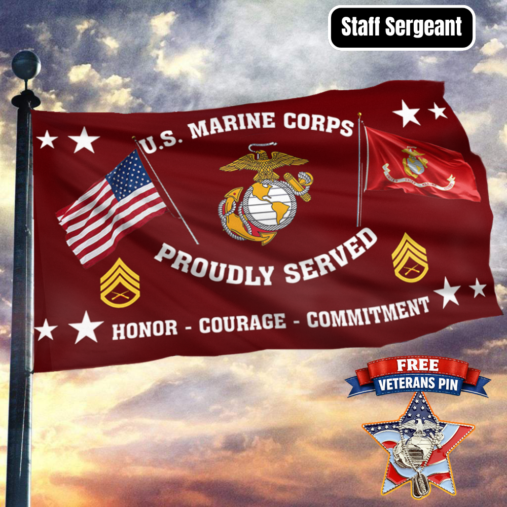 United States Marine Corps - Staff Sergeant Flag