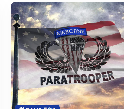 Airborne Paratrooper USA Flag 3x5