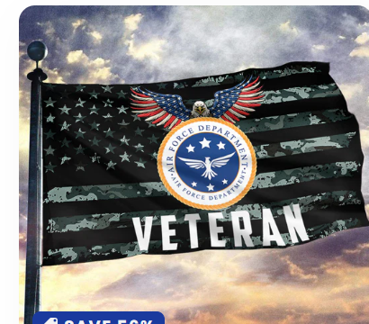 American Air Force Veteran Patriotic Eagle Emblem Flag 3x5