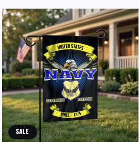 Bold Navy Garden Yard Flag