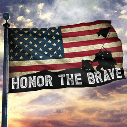 Honor The Brave Patriotic Flag