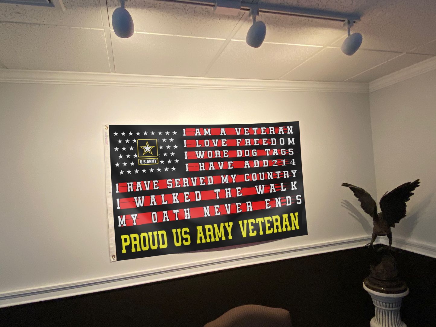 Proud Army Veteran Tribute Display Flag
