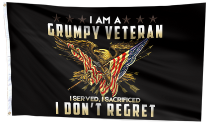 Grumpy Veteran Proud Outdoor Flag