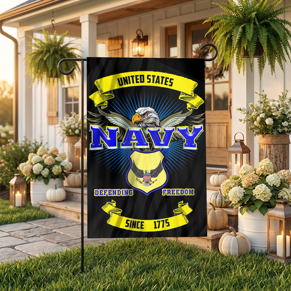 Bold Navy Garden Yard Flag