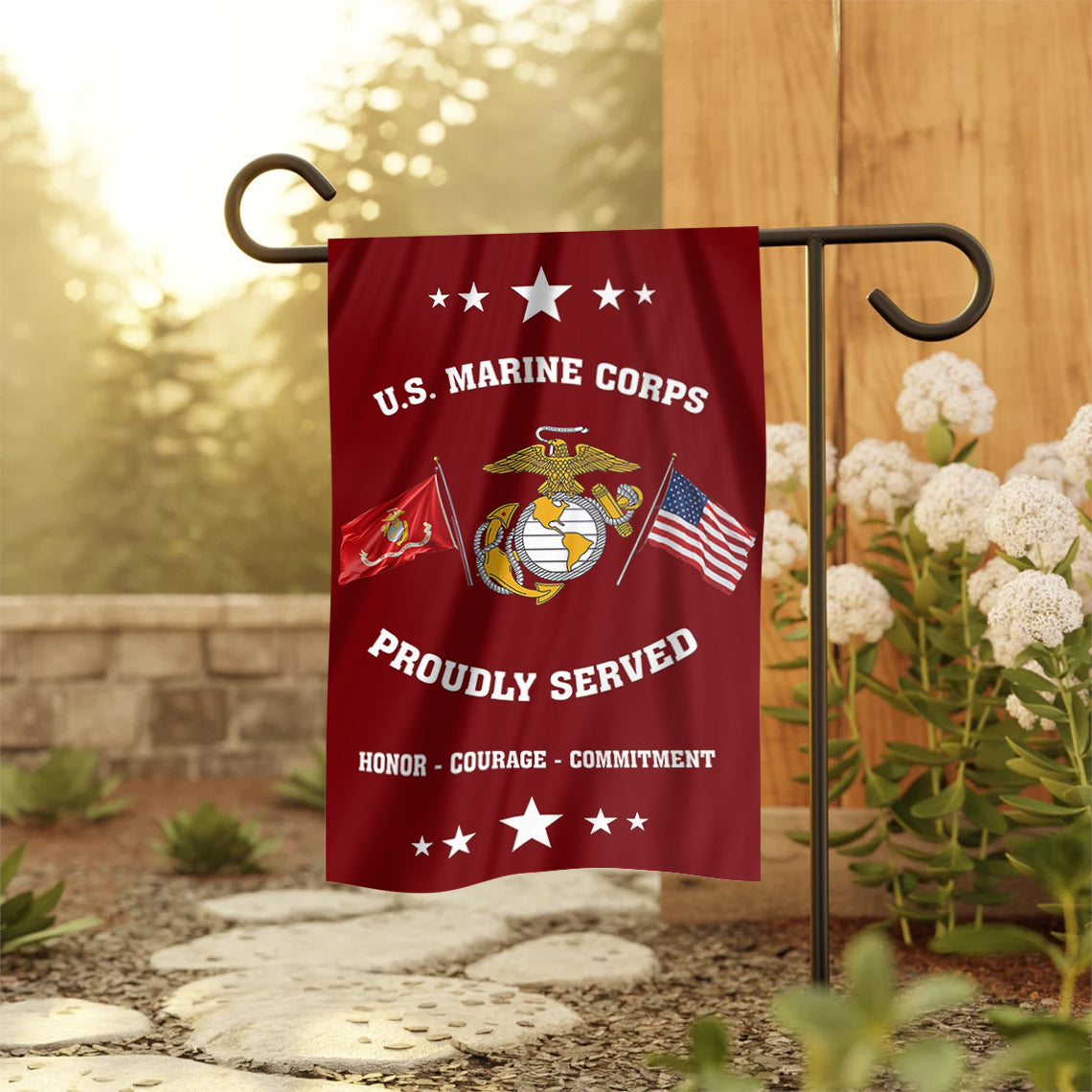 Proud Marine Corps Garden Flag