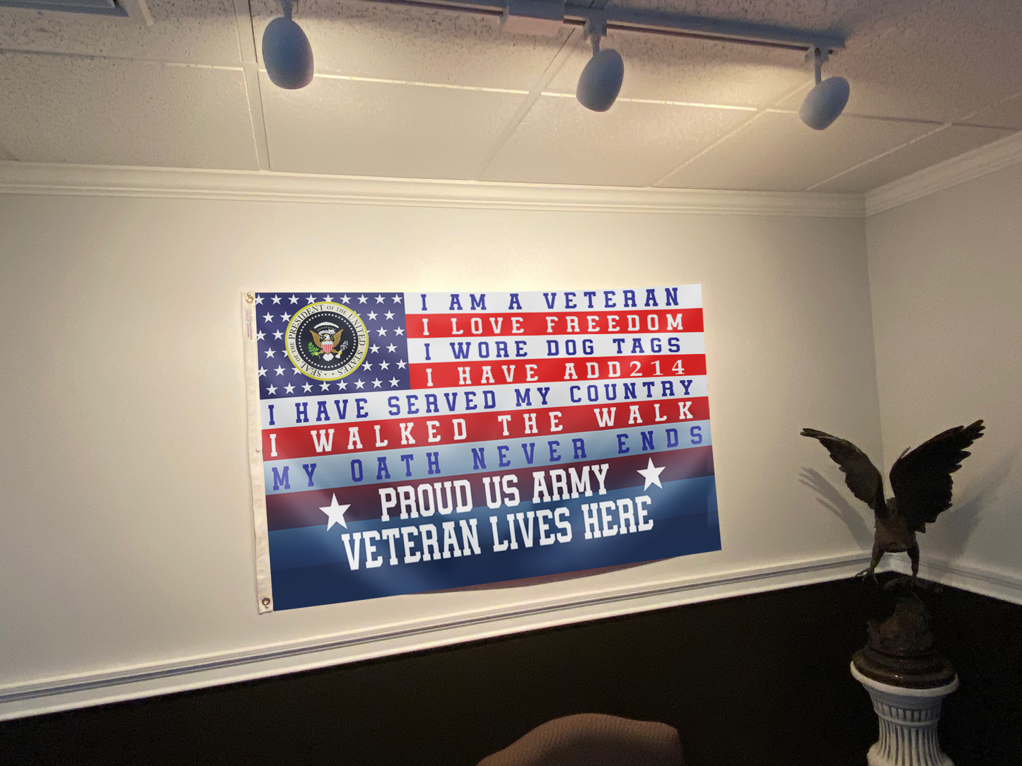 Proud Veteran Lives Here Flag