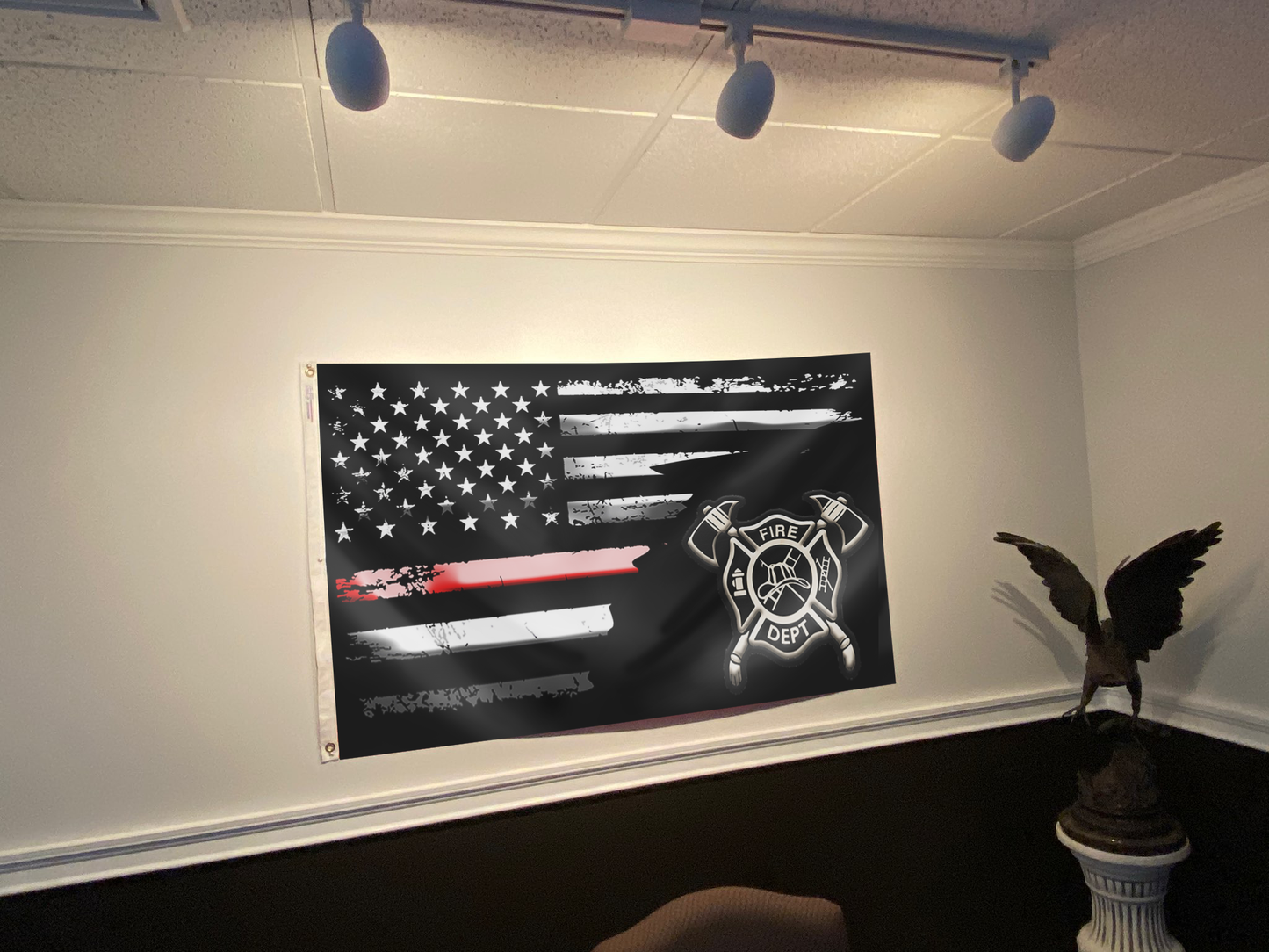 Thin Red Line Firefighter Flag