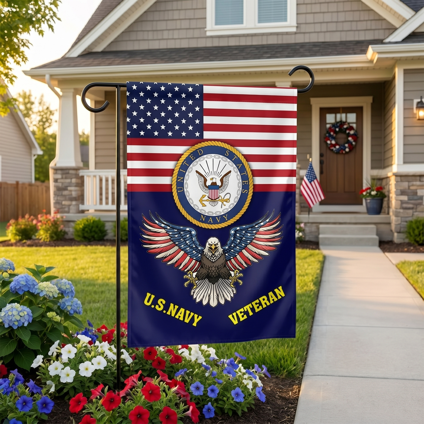 Navy Veteran Yard Pride Flag