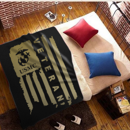 Cozy Marine Corps Sherpa Blanket