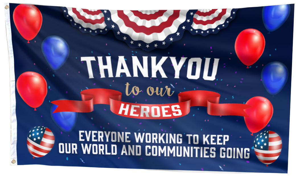 Heroes Tribute Patriotic Outdoor Flag
