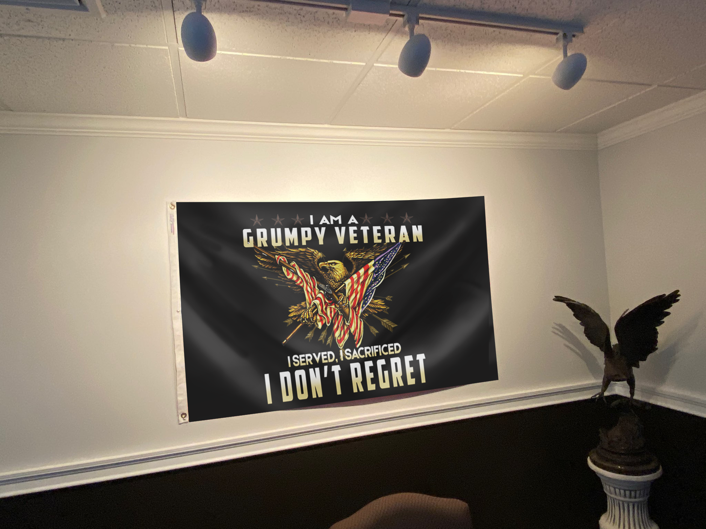 Grumpy Veteran Proud Outdoor Flag
