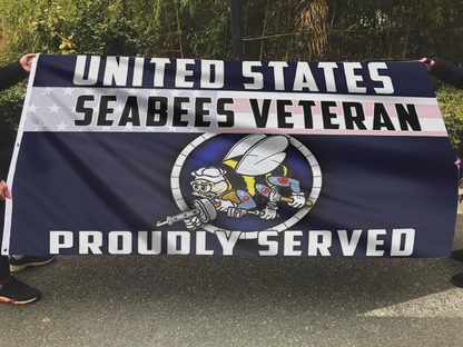 Proud Seabees Veteran Flag