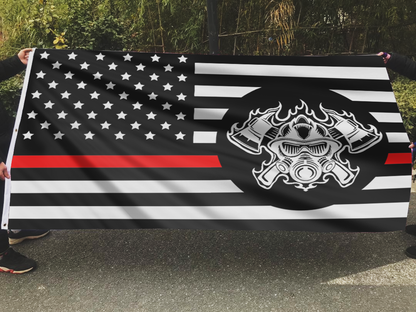 Thin Red Line Firefighter Tribute Flag