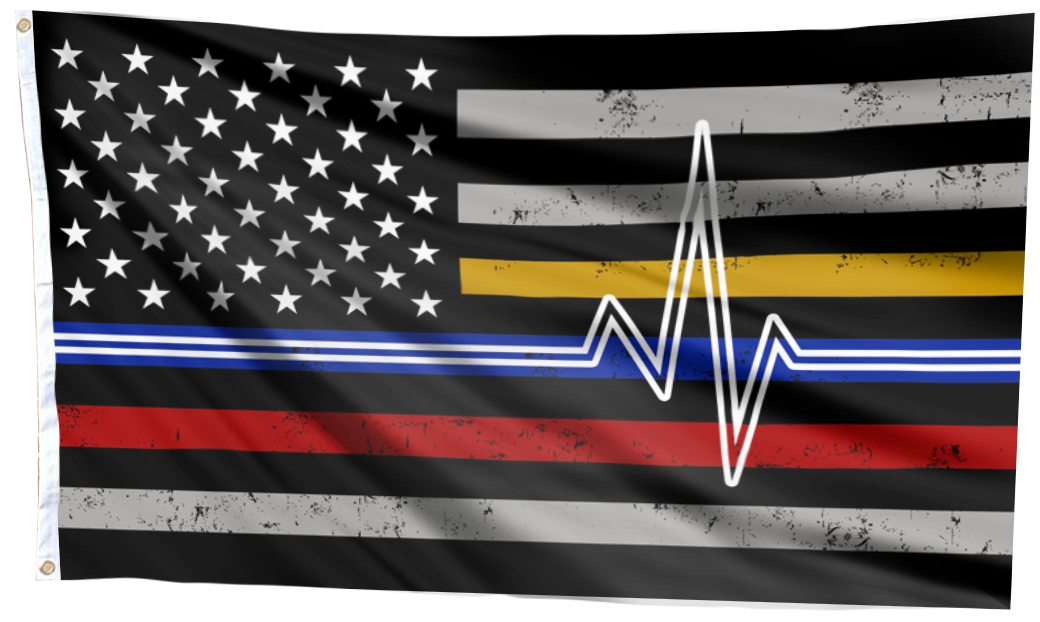Heartbeat First Responders Support Flag