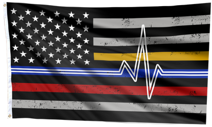 Heartbeat First Responders Support Flag