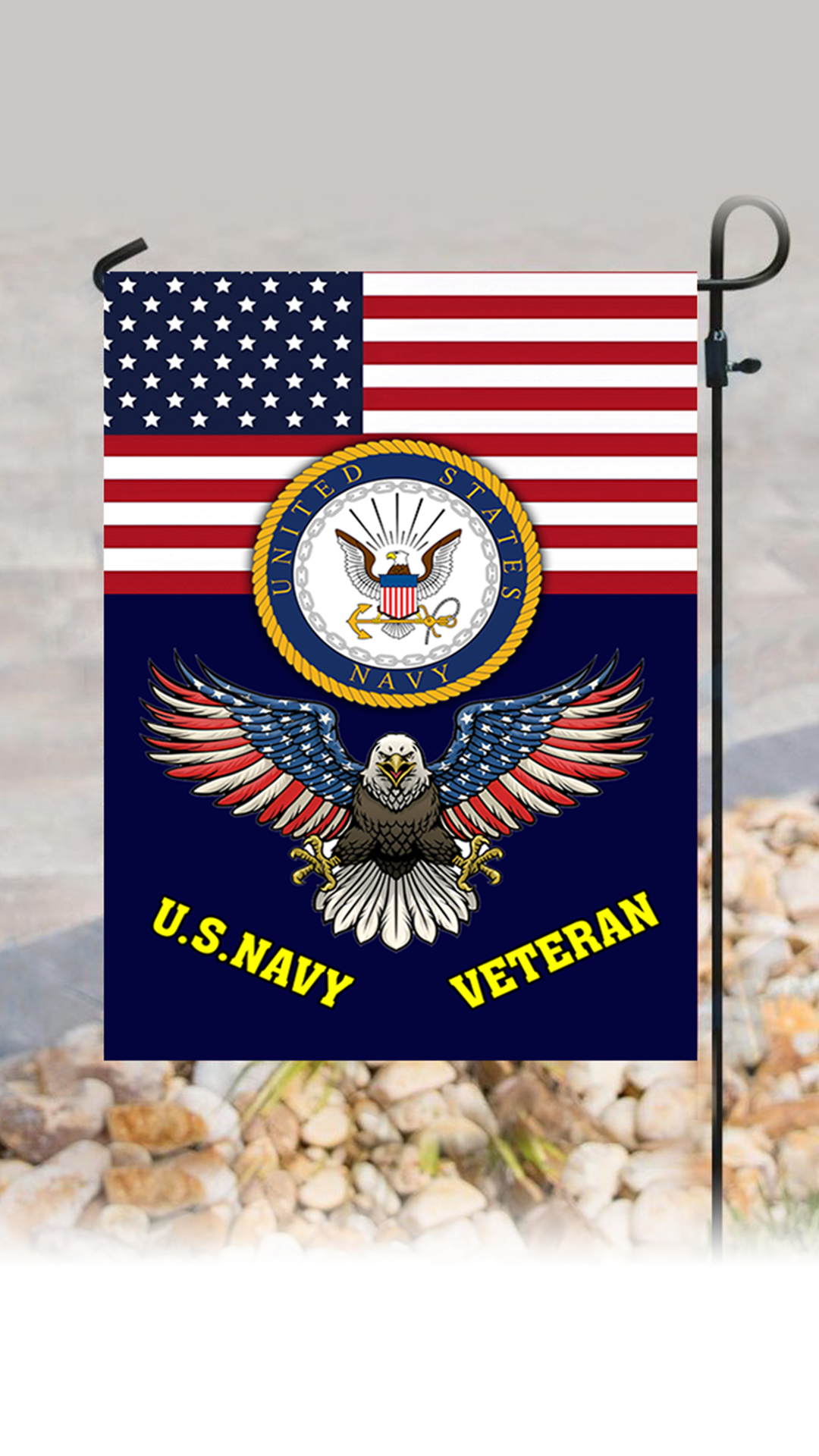 Navy Veteran Yard Pride Flag