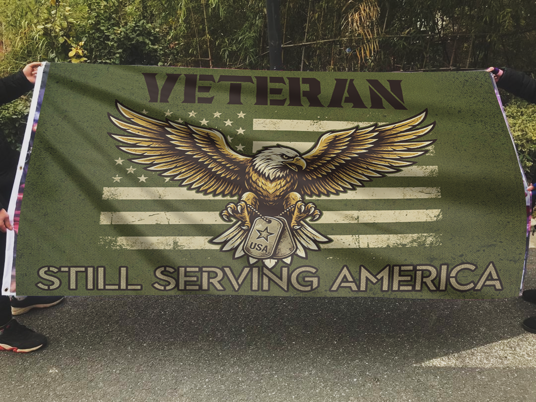 Veteran Still Serving America Flag