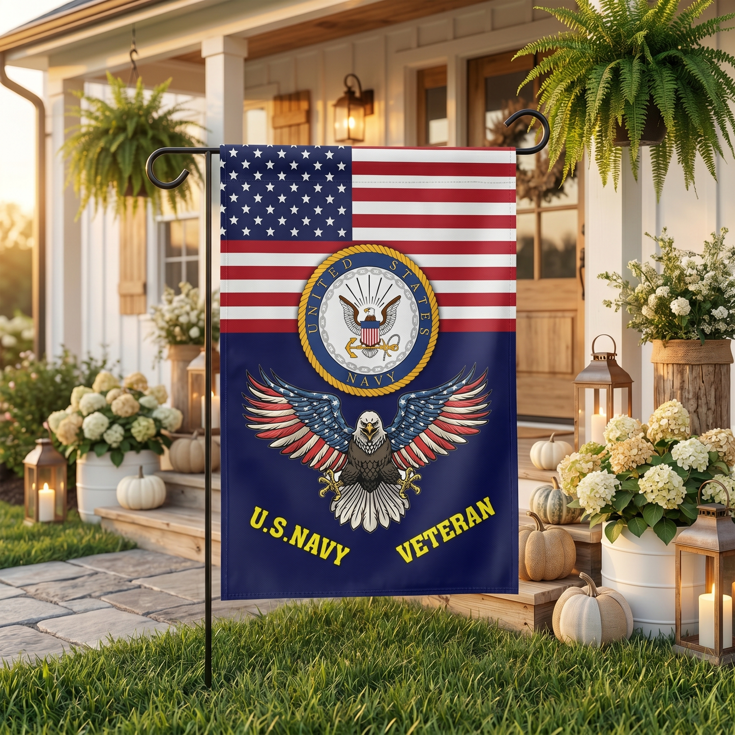 Navy Veteran Yard Pride Flag