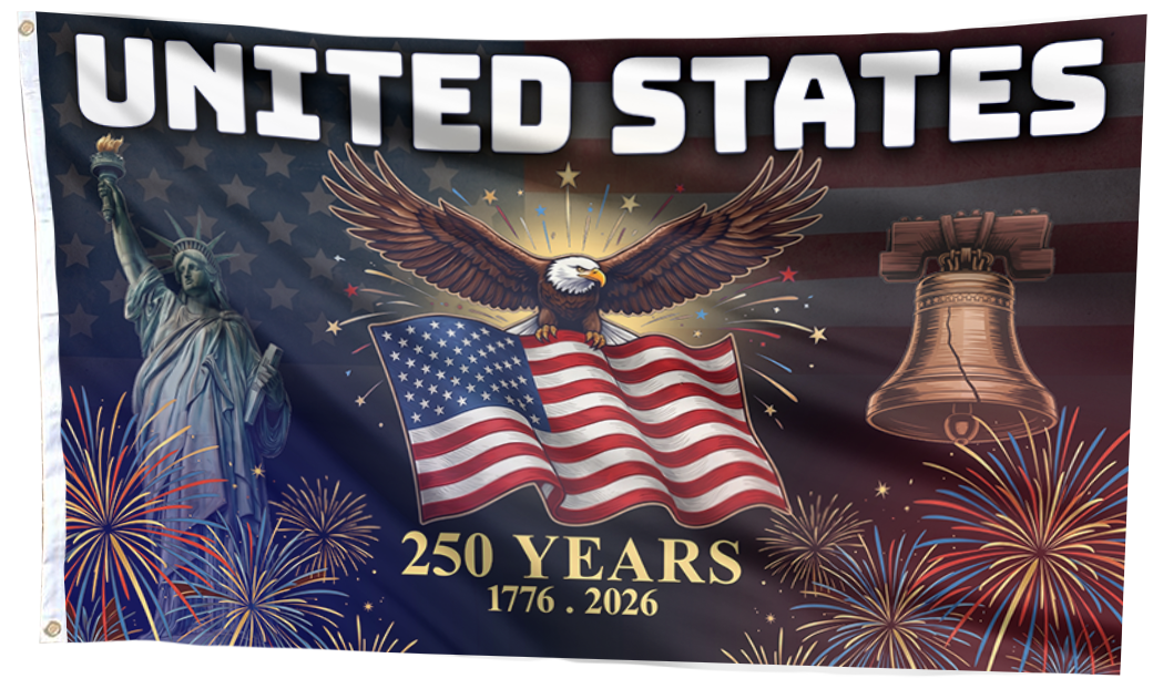 Patriotic Bell and Eagle Flag