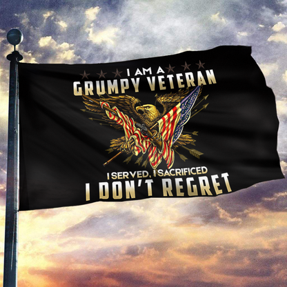 Grumpy Veteran Proud Outdoor Flag