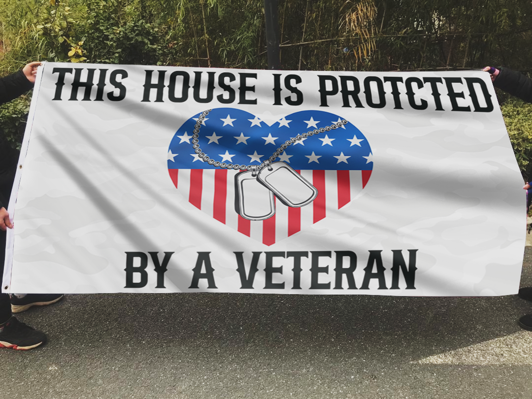 Veteran Protected Home Pride Flag