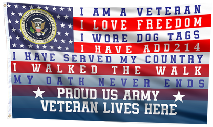 Proud Veteran Lives Here Flag