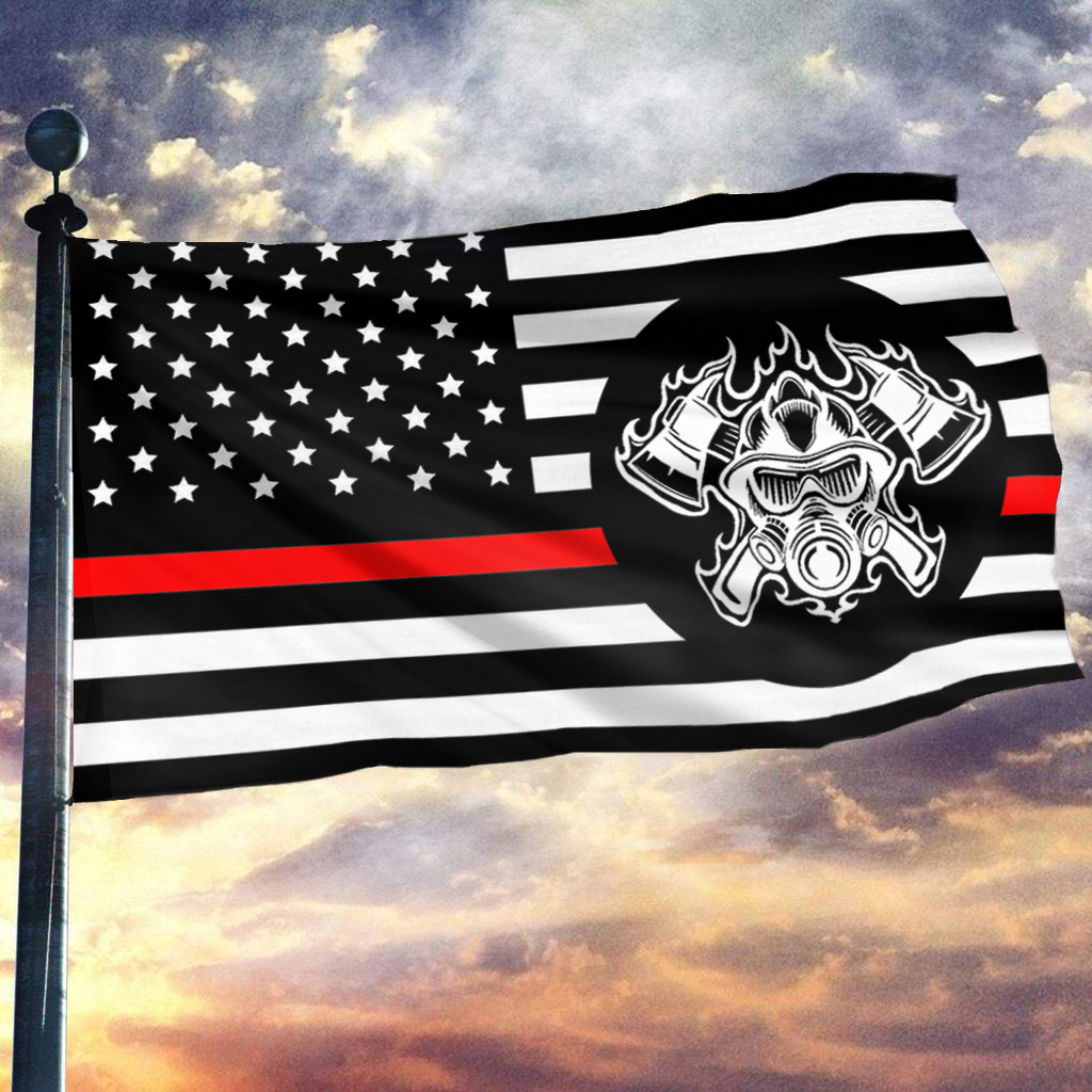 Thin Red Line Firefighter Tribute Flag