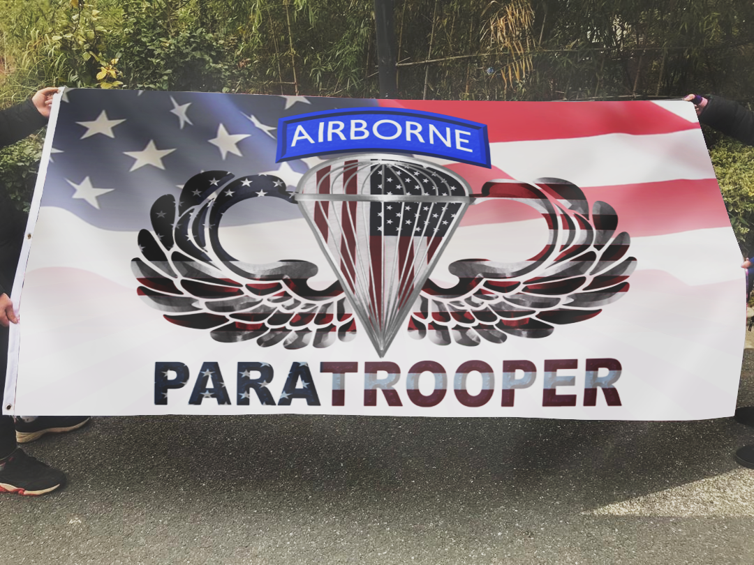 Airborne Paratrooper USA Pride Flag