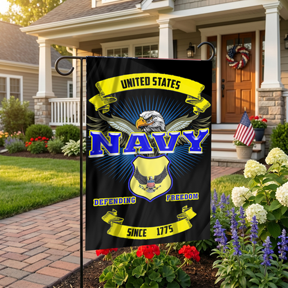 Bold Navy Garden Yard Flag