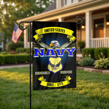 Bold Navy Garden Yard Flag