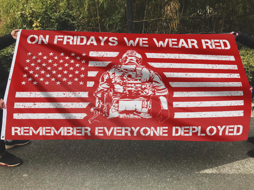 Friday Red Flag Outdoor Pride Banner