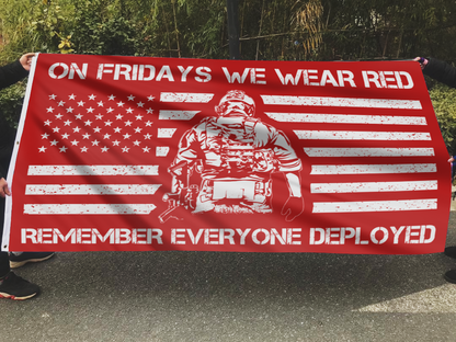 Friday Red Flag Outdoor Pride Banner