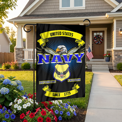 Bold Navy Garden Yard Flag