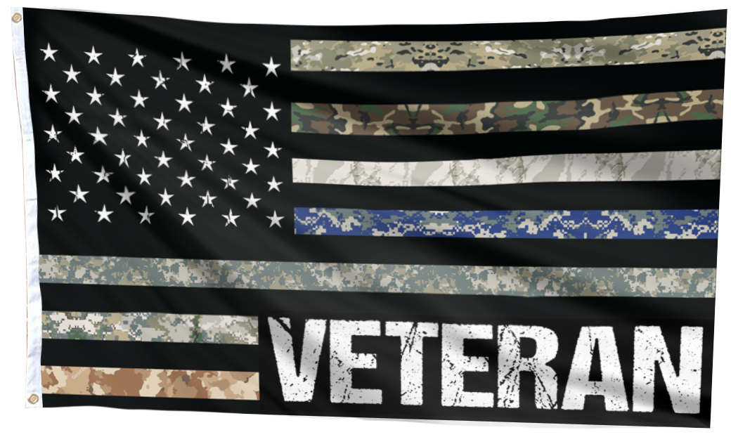 Veteran Tribute Flag with Branch Stripes