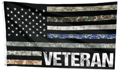 Veteran Tribute Flag with Branch Stripes