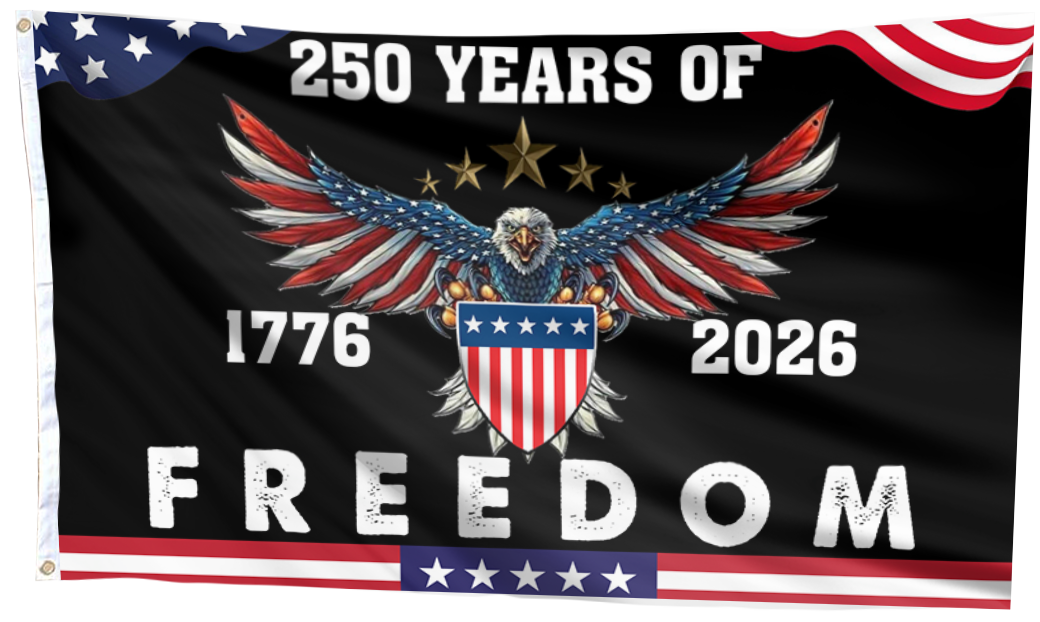 Freedom 250th Birthday Flag Banner