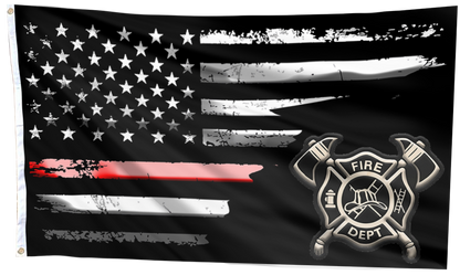 Thin Red Line Firefighter Flag