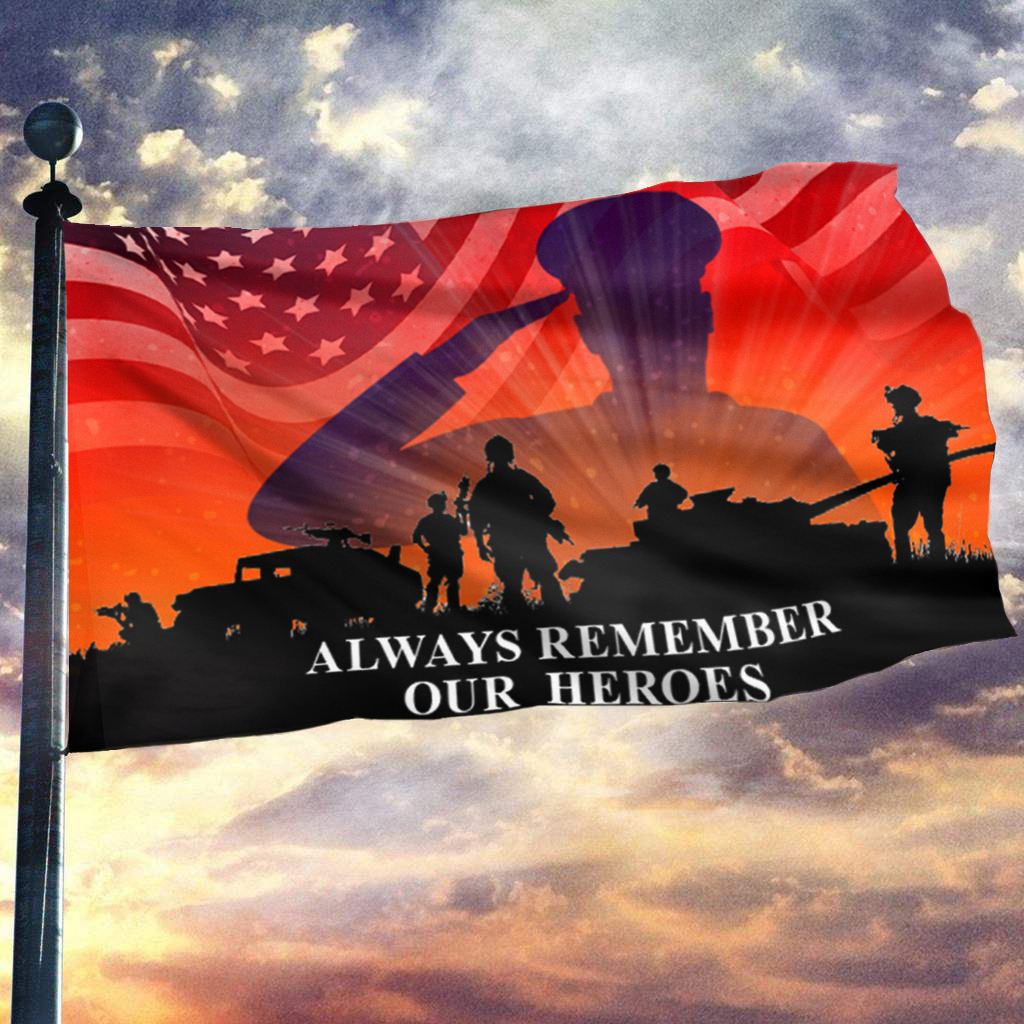 Heroes Salute Patriotic Garden Flag