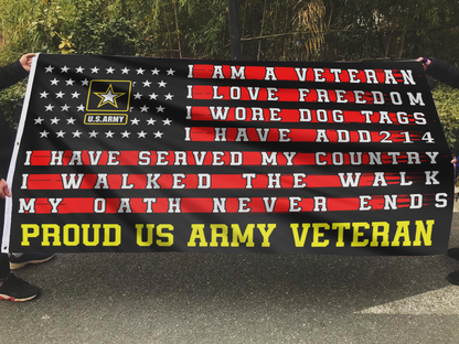 Proud Army Veteran Tribute Display Flag