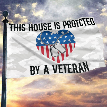 Veteran Protected Home Pride Flag