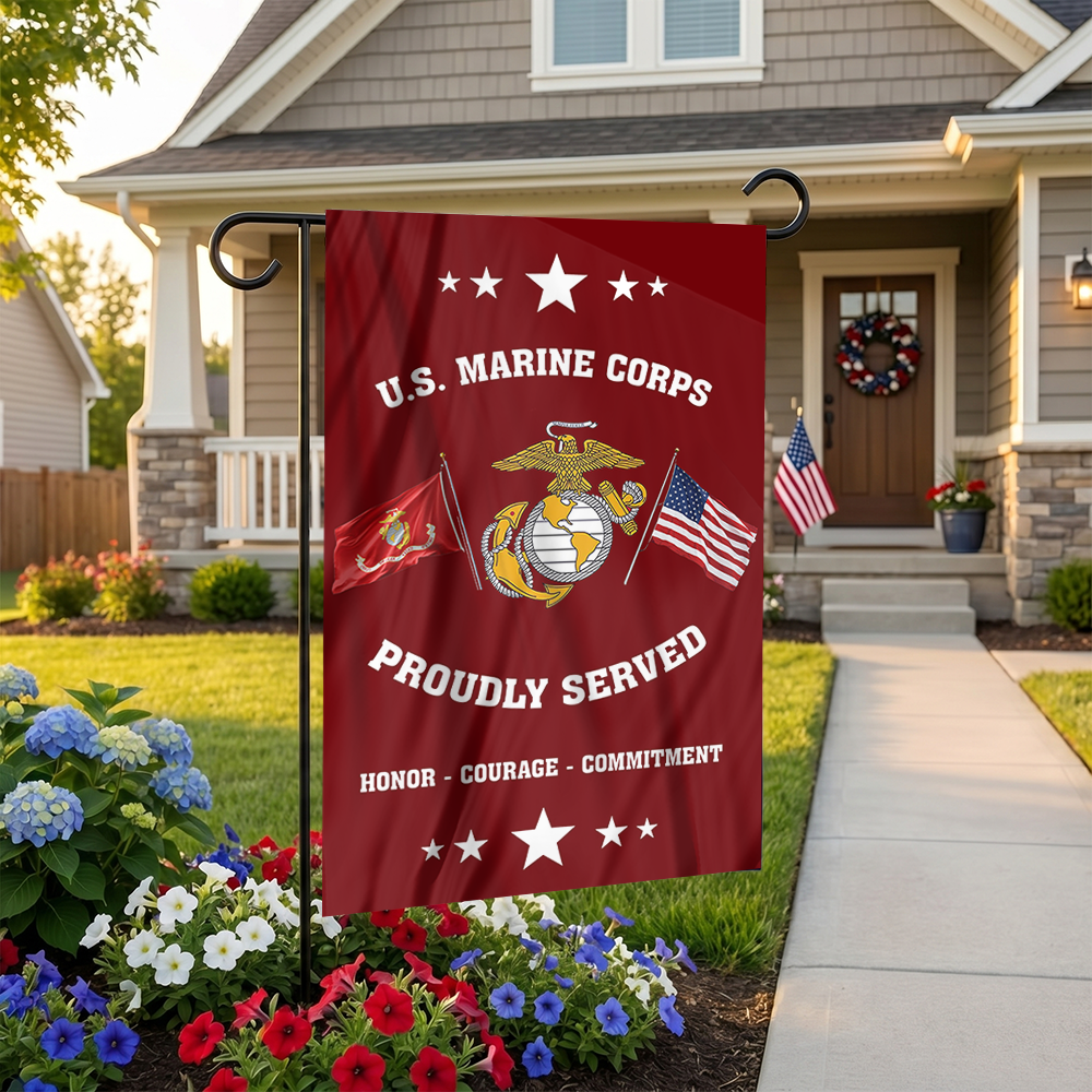 Proud Marine Corps Garden Flag
