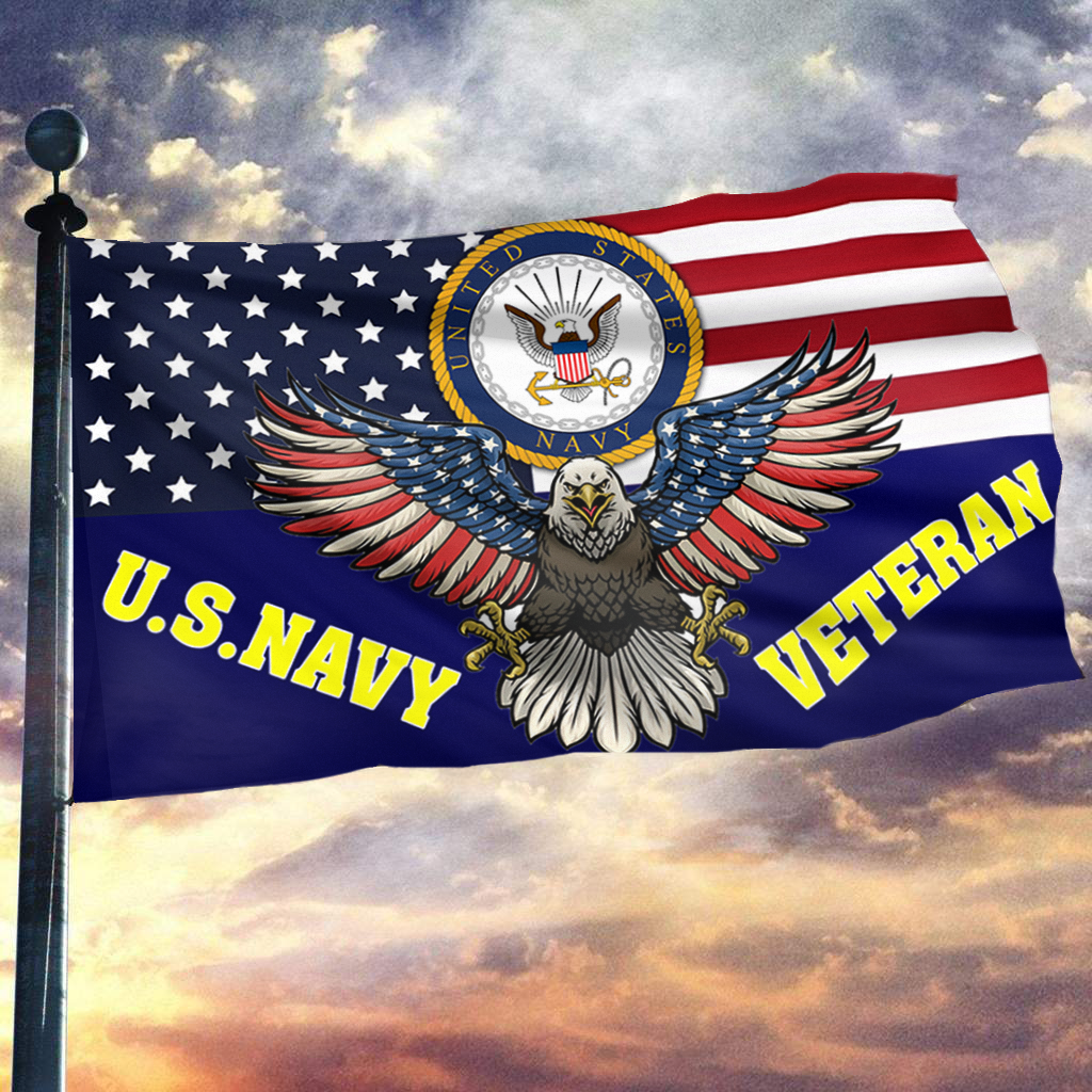 Proud Navy Veteran Outdoor Flag