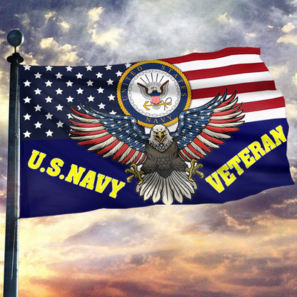 Proud Navy Veteran Outdoor Flag