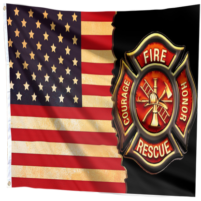 Fire Rescue Honor Tribute Flag